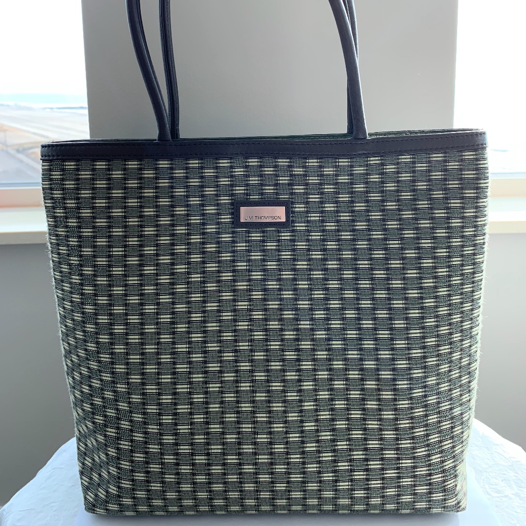 Jim Thompson Thai Silk Tote Brown/Taupe/Green